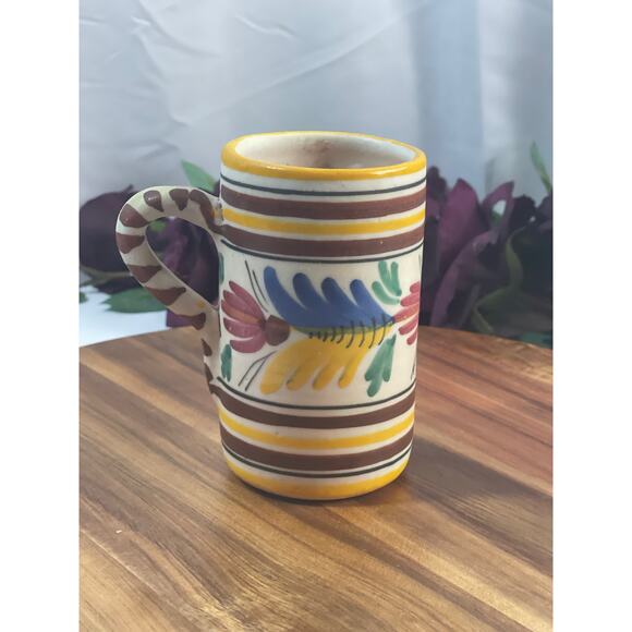 Unique Signed Artisan Hand-Painted Ceramic Mug | 5" Tall - Picture 2 of 6